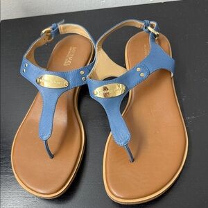 Michael Kors Blue and Tan Sandals